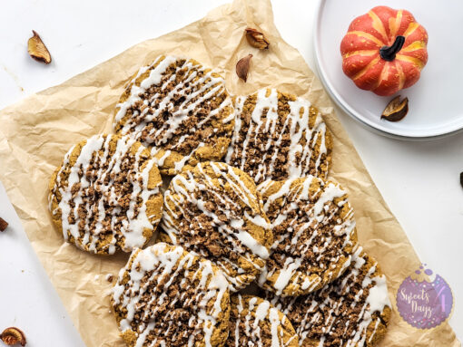 Pumpkin Coffee Cake Cookies on White - Image 5
