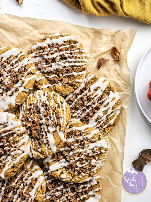 Pumpkin Coffee Cake Cookies on White - Image 6