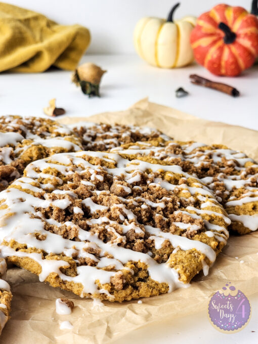 Pumpkin Coffee Cake Cookies on White - Image 9