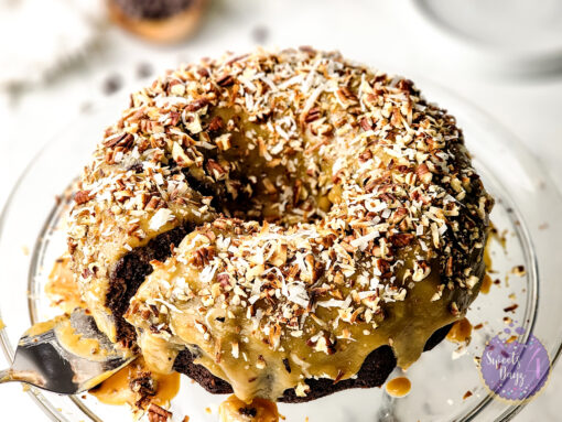 German Chocolate Pound Cake on Marble - Image 4