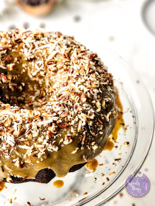 German Chocolate Pound Cake on Marble - Image 5