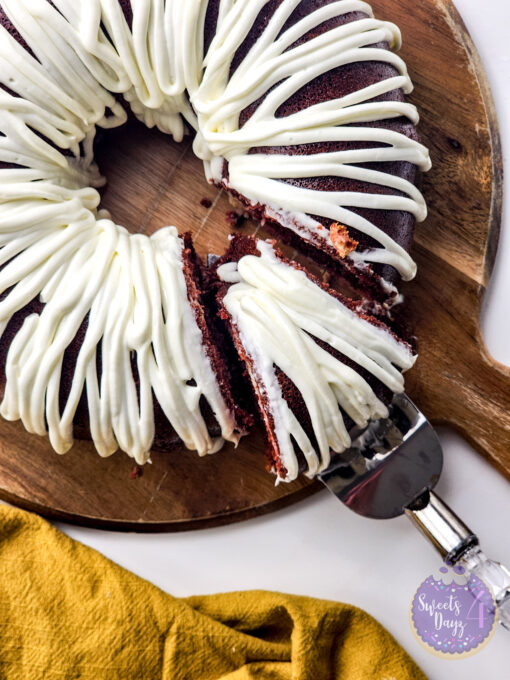 Red Velvet Cheesecake Bundt on White - Image 7