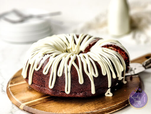 Red Velvet Cheesecake Bundt on Marble - Image 5