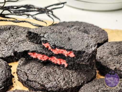 Black Velvet Raspberry Stuffed Cookies on White - Image 10