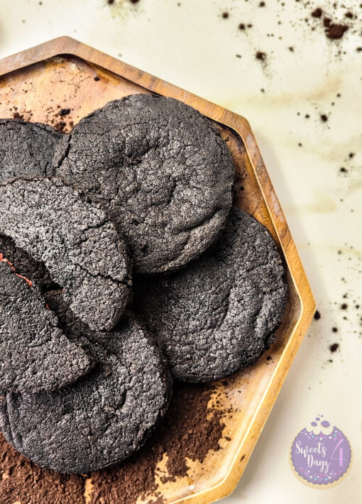 Black Velvet Raspberry Stuffed Cookies on Gold Marble - Image 5