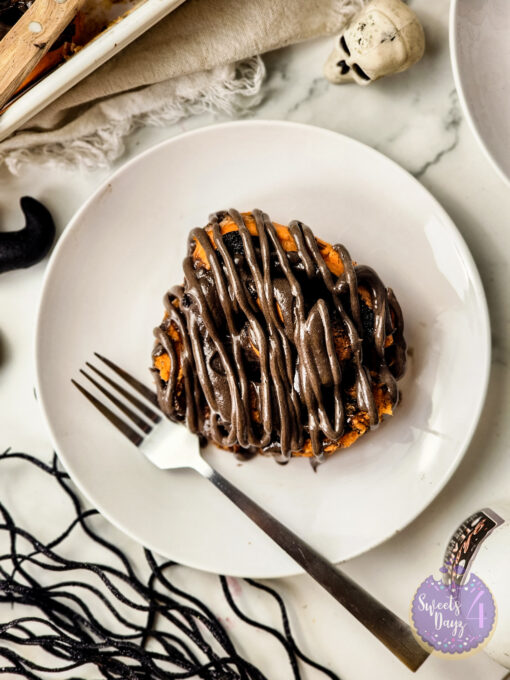 Halloween Cinnamon Rolls on Marble