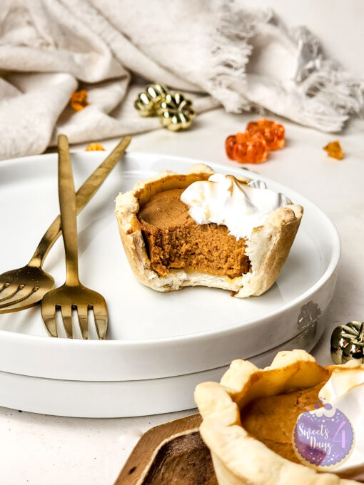 Mini Pumpkin Pies on Gold Marble - Image 8