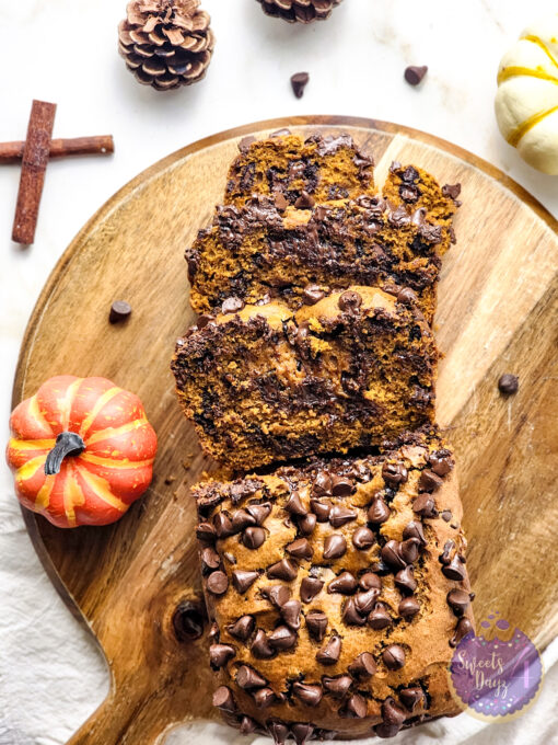 Pumpkin Loaf Bread on Gold Marble