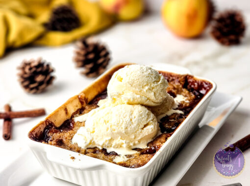 Peach Cobbler For One on Gold Marble - Image 4