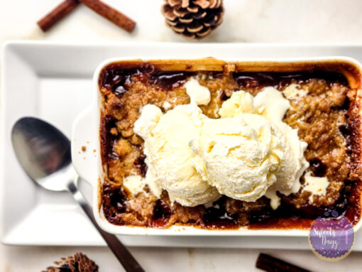 Peach Cobbler For One on Gold Marble - Image 5
