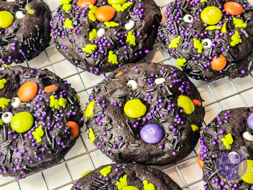 Halloween M&M Cookies on Marble - Image 8