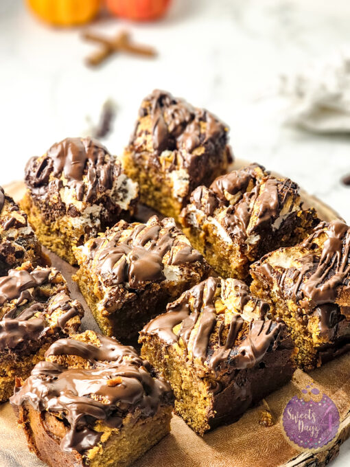 Pumpkin S'mores Bars on Marble - Image 3