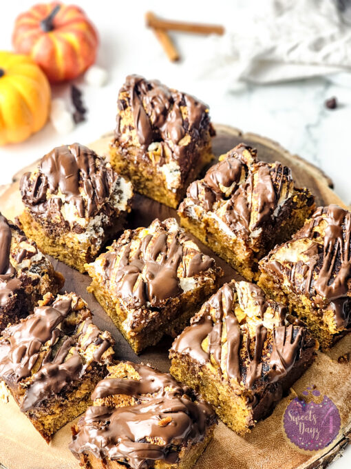 Pumpkin S'mores Bars on Marble - Image 8
