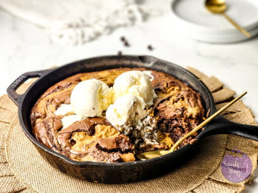 Pumpkin Brownie Skillet on Marble - Image 5