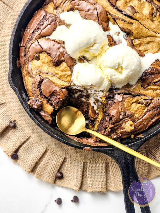 Pumpkin Brownie Skillet on Marble - Image 7