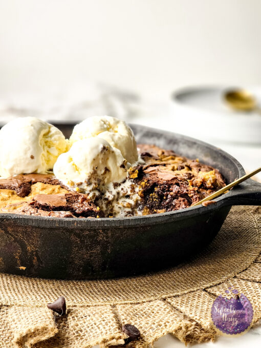 Pumpkin Brownie Skillet on Marble - Image 8