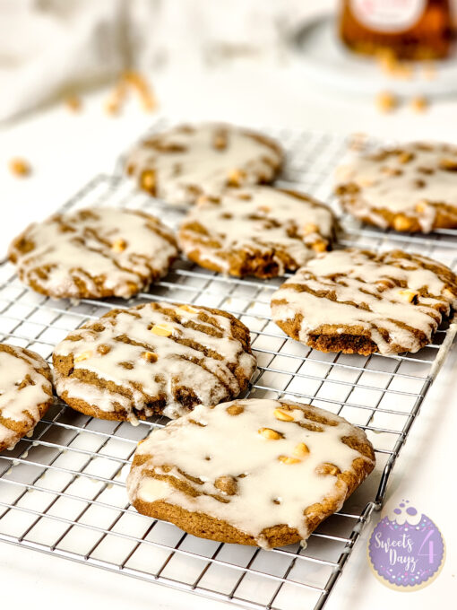 Ginger Maple Glazed Cookies on White