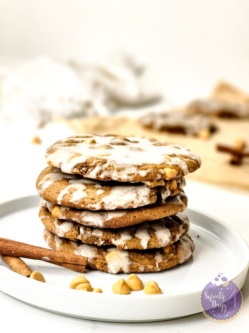 Ginger Maple Glazed Cookies on Marble
