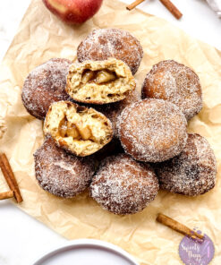 Apple Pie Doughnuts on Gold Marble