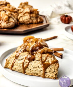 Caramel Apple Scones on Gold Marble