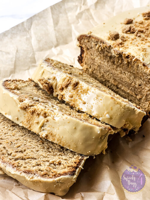 Glazed Gingerbread Pound Cake on Gold Marble - Image 3