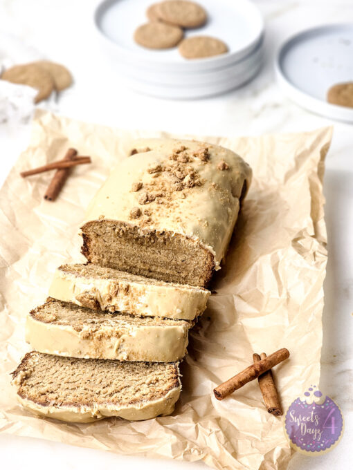 Glazed Gingerbread Pound Cake on Gold Marble - Image 4