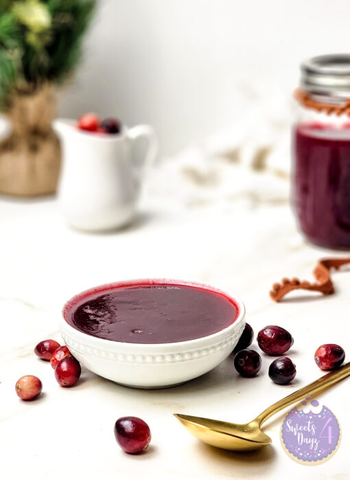 Homemade Cranberry Sauce on Gold Marble - Image 2