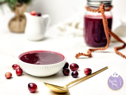 Homemade Cranberry Sauce on Gold Marble - Image 3