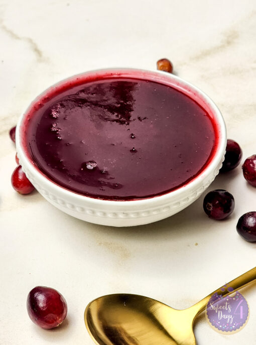 Homemade Cranberry Sauce on Gold Marble - Image 4