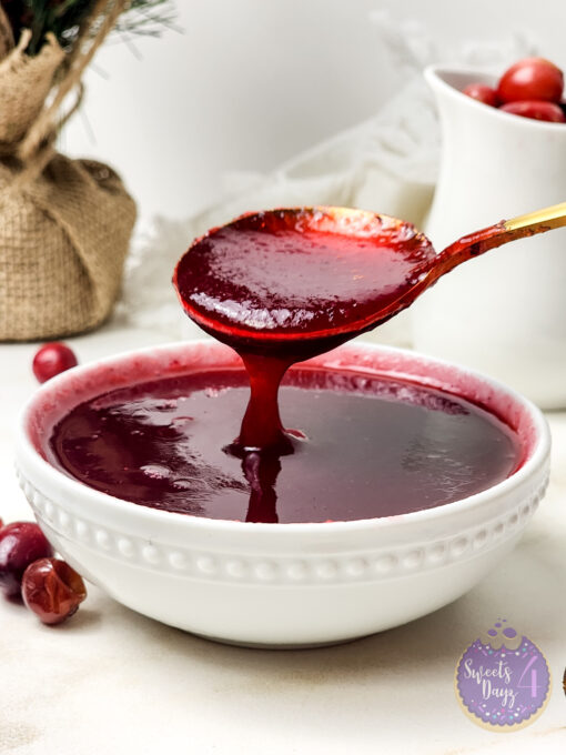 Homemade Cranberry Sauce on Marble - Image 2