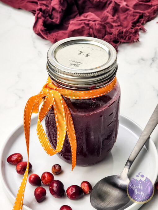 Homemade Cranberry Sauce on Marble - Image 5