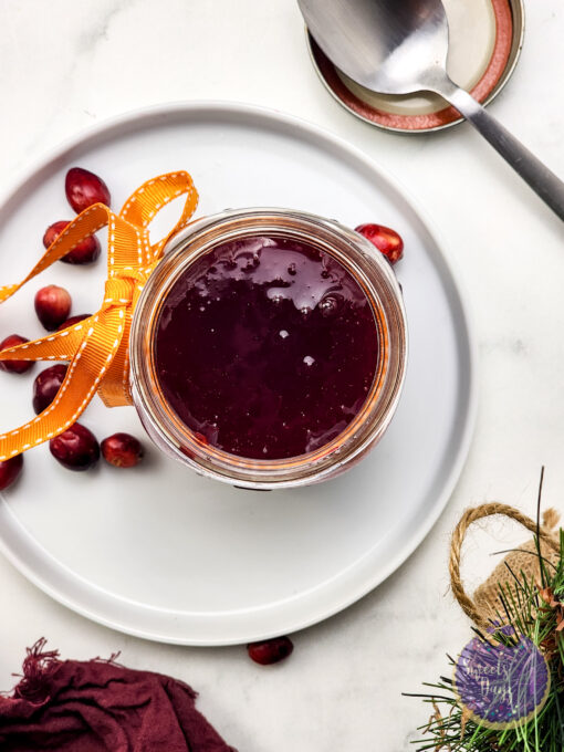 Homemade Cranberry Sauce on Marble - Image 6