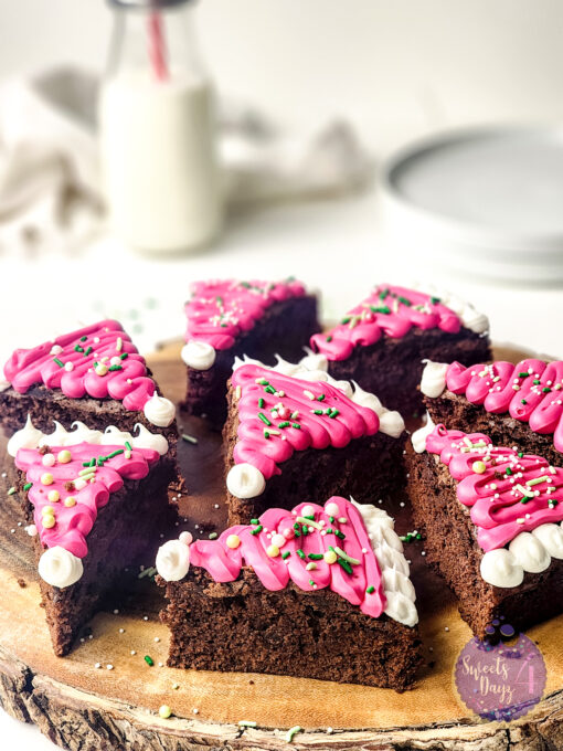 Santa Hat Brownies on White