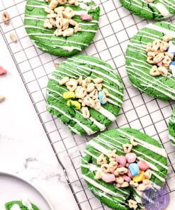 Lucky Charm St. Patty's Cookies on Marble