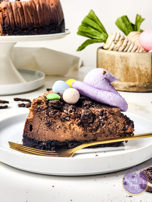 Oreo Dirt Chocolate Cheesecake on Gold Marble - Image 4