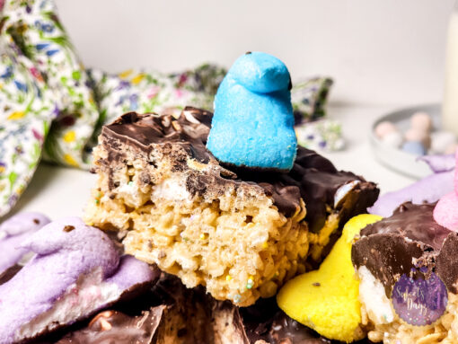 Easter Chocolate Rice Krispy Treats on White - Image 5