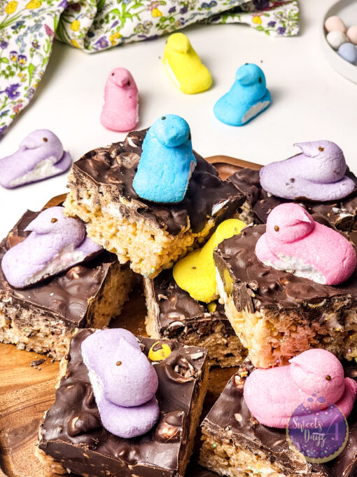 Easter Chocolate Rice Krispy Treats on White - Image 4