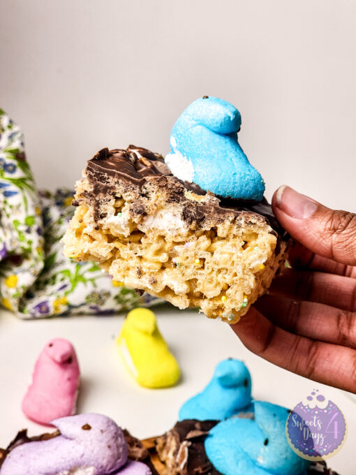 Easter Chocolate Rice Krispy Treats on White - Image 2
