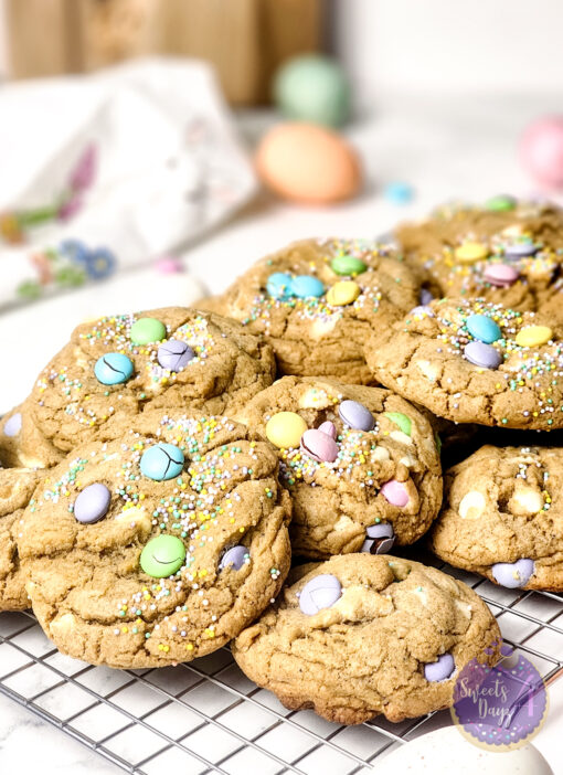 White Chocolate Easter Chewy Cookies on Marble - Image 3