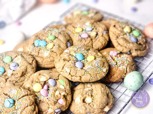 White Chocolate Easter Chewy Cookies on Marble - Image 5
