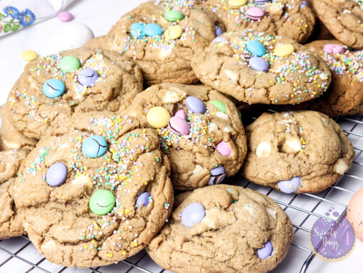 White Chocolate Easter Chewy Cookies on Marble - Image 7