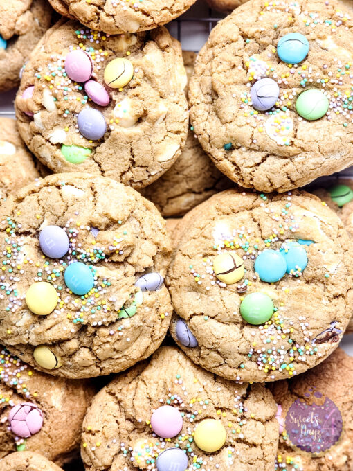 White Chocolate Easter Chewy Cookies on Marble - Image 8