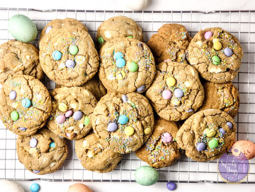 White Chocolate Easter Chewy Cookies on Marble - Image 9