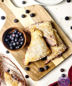 Blueberry Cream Cheese Pastries on Gold Marble