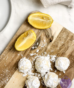 Lemon Bar Truffles on Marble