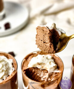 Chocolate Mousse on Gold Marble