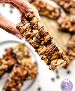 Homemade Nut Granola Bars on Gold Marble