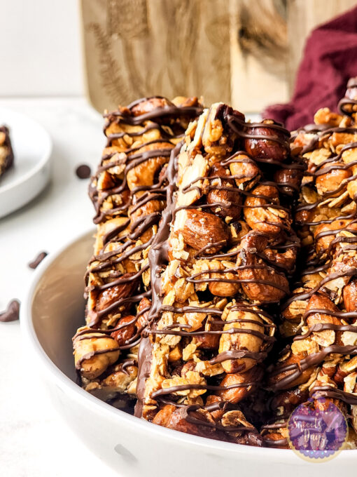 Homemade Nut Granola Bars on Marble - Image 5