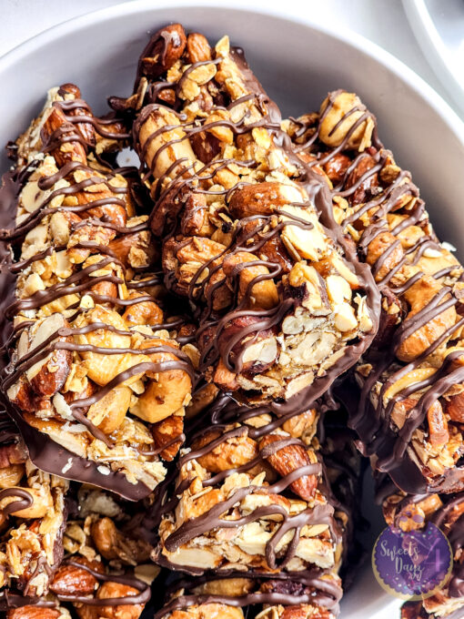 Homemade Nut Granola Bars on Marble - Image 8