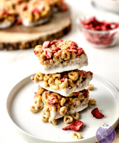 Yogurt Cereal Bars on Gold Marble